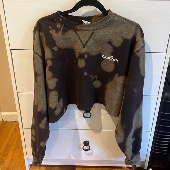 Carhartt Tops - Cropped Tie-Dye Carhartt Crewneck
